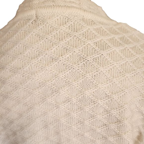 Vintage Portia Sweater Women's Size M White Knit Long Sleeve Button Pockets - Picture 6 of 12